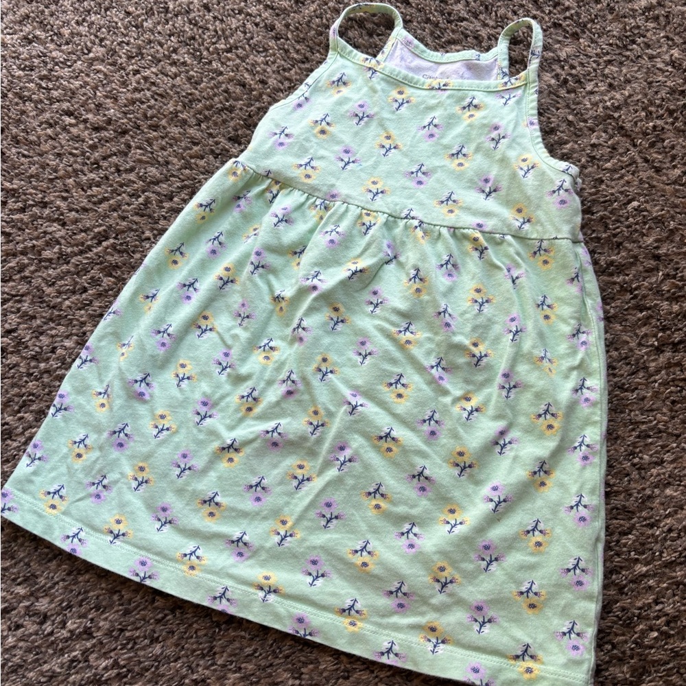 Carter's Mint Green Floral Tank Dress 3T